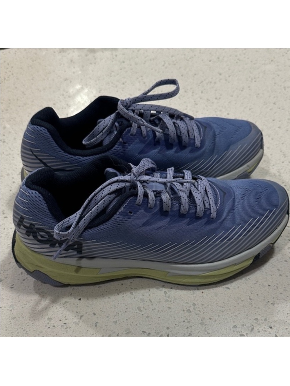 Hoka One One Blue and Lime Women's Running Shoes